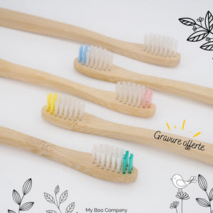 Pack 1 an - 4 brosses à dents en bambou - enfant - My Boo Company
