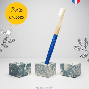 Porte brosses à dents marbré ardoise fabriqué en France - My Boo Company