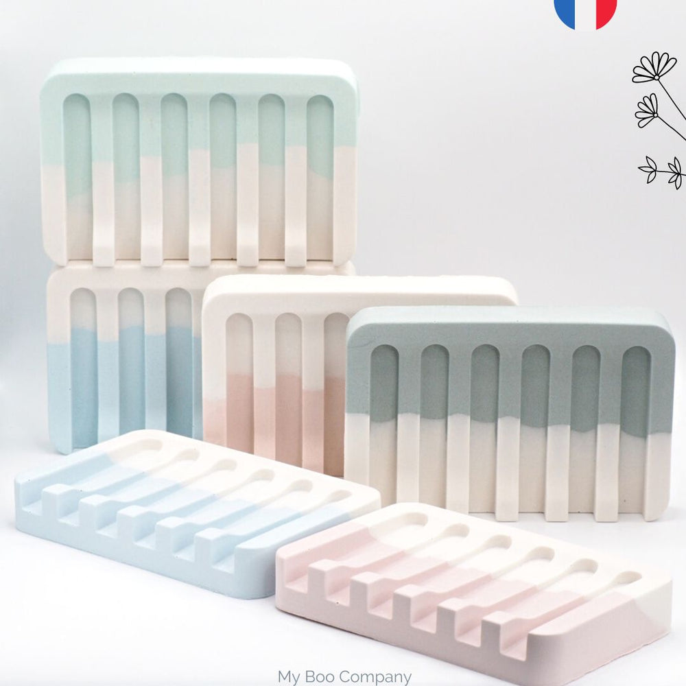 Porte-savon fabriqué en France bicolor pastel - My Boo Company