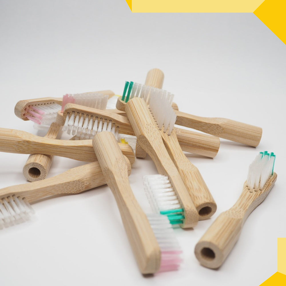 Vue d'ensemble de têtes de Recharges pour brosses à dents en bambou. Souplesse et couleur au choix.