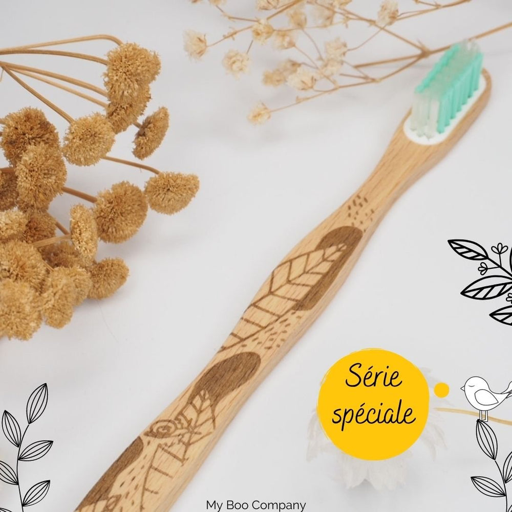 Brosse à dents en bois à tête rechargeable - Série spéciale escargot - My Boo Company
