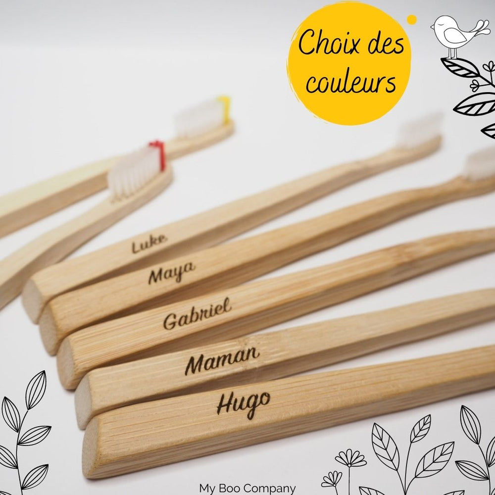 Une brosse à dents en bambou modèle adulte personnalisable - My Boo Company