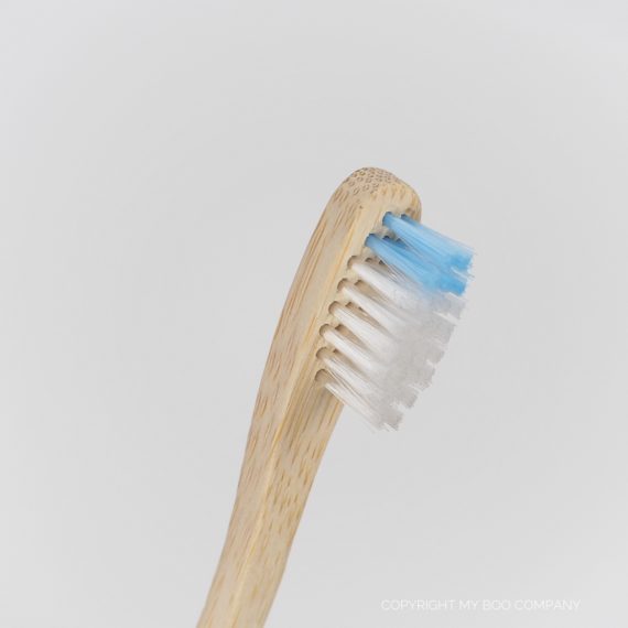 brosse bambou enfant bleue